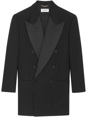 Saint Laurent double-breasted virgin wool blazer - Black