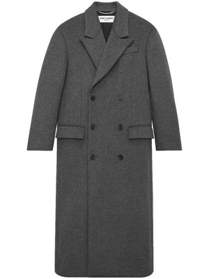 Saint Laurent double-breasted wool coat - Grey