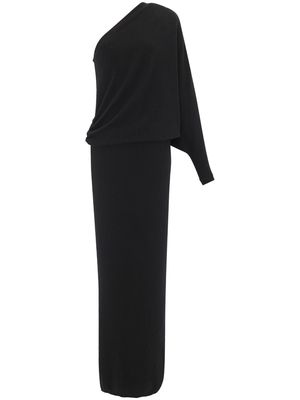 Saint Laurent draped one-shoulder cashmere dress - Black