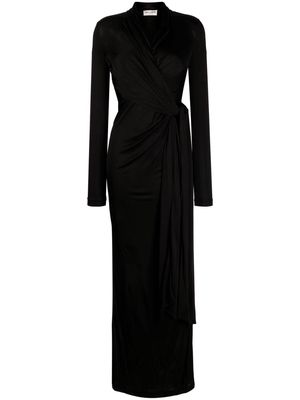 Saint Laurent draped wrap dress - Black