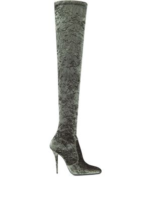 Saint Laurent Ella 110mm thigh-high boots - Green