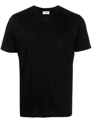 Saint Laurent embroidered-logo detail T-shirt - Black