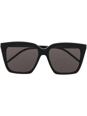 Saint Laurent Eyewear logo-plaque detail sunglasses - Black