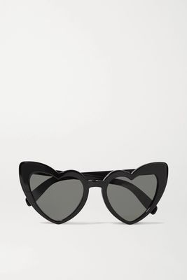 SAINT LAURENT Eyewear - Loulou Heart-shaped Acetate Sunglasses - Black