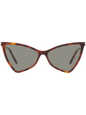 Saint Laurent Eyewear rectangular cat-eye sunglasses - Brown