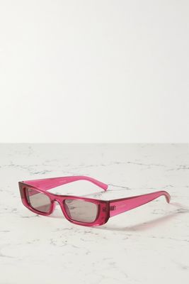 SAINT LAURENT Eyewear - Rectangular-frame Acetate Sunglasses - Pink