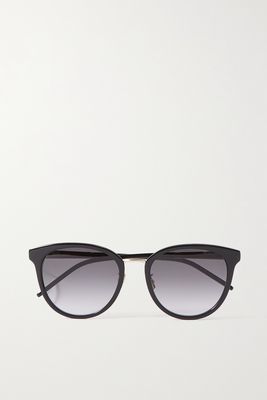 SAINT LAURENT Eyewear - Round-frame Acetate And Gold-tone Sunglasses - Black