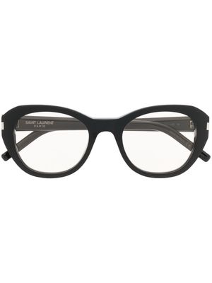 Saint Laurent Eyewear round-frame logo sunglasses - Black