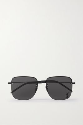 SAINT LAURENT Eyewear - Square-frame Metal Sunglasses - Black