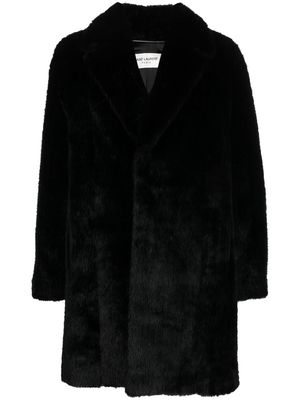 Saint Laurent faux fur mid-length coat - Black