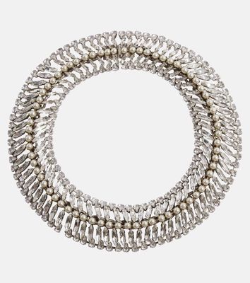 Saint Laurent Faux pearl and crystal-embellished necklace