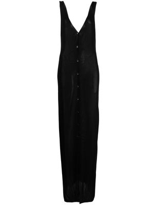 Saint Laurent fine-knit V-neck maxi dress - Black