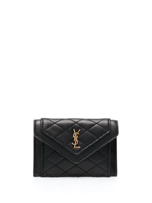 Saint Laurent Gaby quilted leather card holder - Black