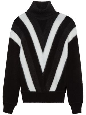 Saint Laurent graphic-print wool jumper - Black