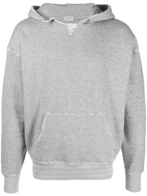Saint Laurent grunge cotton-jersey hoodie - Grey