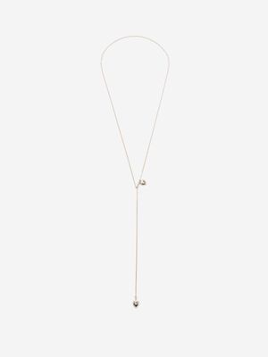Saint Laurent - Heart-charms Long Slider Necklace - Womens - Silver