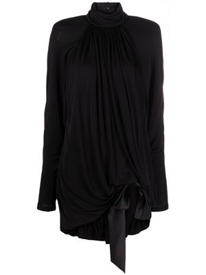 Saint Laurent high-neck draped minidress - Black