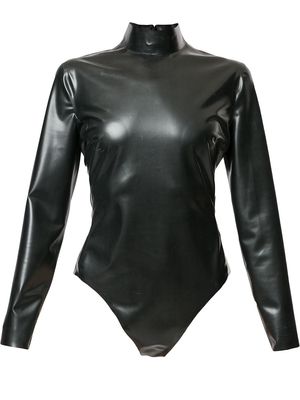 Saint Laurent high neck long-sleeve bodysuit - Black