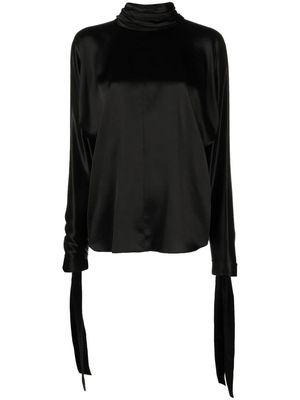 Saint Laurent high-neck silk blouse - Black