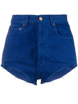 Saint Laurent high-rise fitted shorts - Blue
