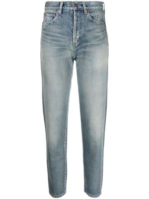 Saint Laurent high-rise slim-fit tapered jeans - Blue