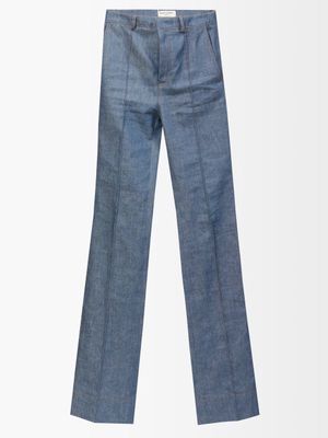 Saint Laurent - High-rise Straight-leg Jeans - Womens - Blue
