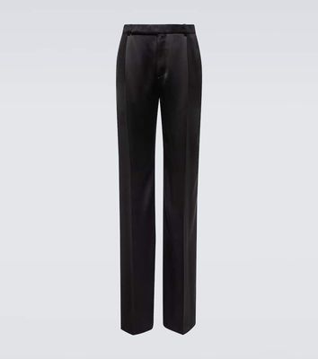 Saint Laurent High-rise straight silk pants