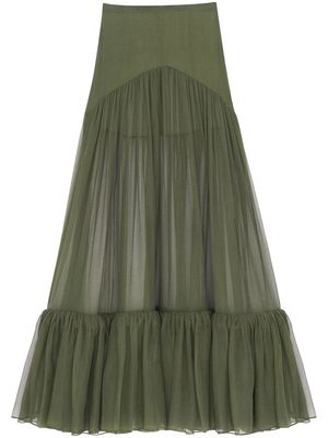 Saint Laurent high-waisted maxi skirt - Green