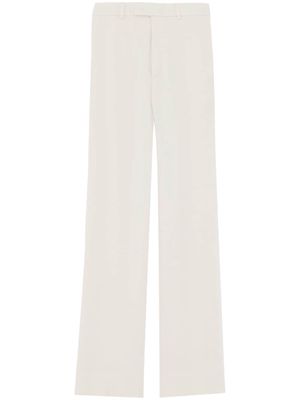 Saint Laurent high-waisted straight leg trousers - White