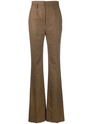 Saint Laurent high-waisted wool trousers - Brown