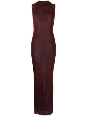 Saint Laurent hooded maxi dress - Red