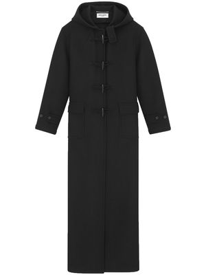 Saint Laurent hooded toggle-fastening coat - 1000 -NOIR