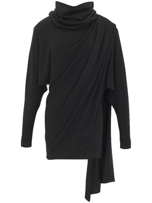 Saint Laurent hooded wool dress - Black