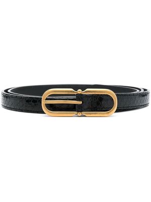 Saint Laurent horseshoe-buckle leather belt - Black