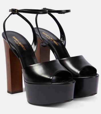 Saint Laurent Jodie 95 leather platform sandals