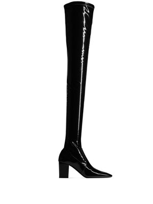 Saint Laurent Joelle 70mm patent-finish boots - Black