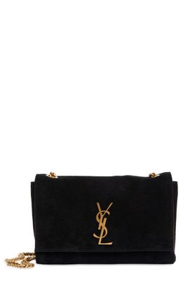 Saint Laurent Kate Reversible Suede & Leather Crossbody Bag in Nero