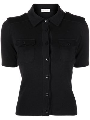 Saint Laurent knitted button-fastening polo shirt - Black