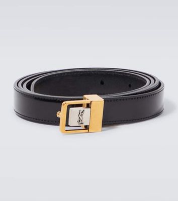 Saint Laurent La 66 slim leather belt