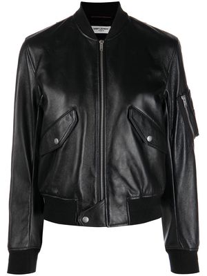 Saint Laurent lambskin bomber jacket - Black