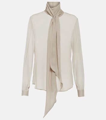 Saint Laurent Lavallière silk blouse