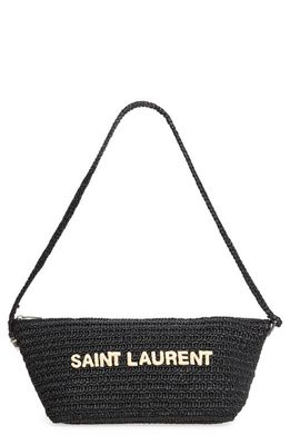 Saint Laurent Le Rafia Crossbody Bag in Nero/Natural
