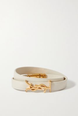 SAINT LAURENT - Leather And Gold-tone Bracelet - S