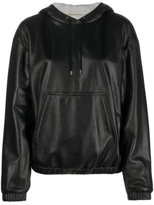 Saint Laurent leather hoodie - Black