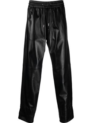 Saint Laurent leather straight-leg trousers - Black