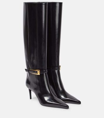Saint Laurent Lee glazed leather knee-high boots