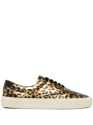 Saint Laurent leopard-print low-top sneakers - Brown
