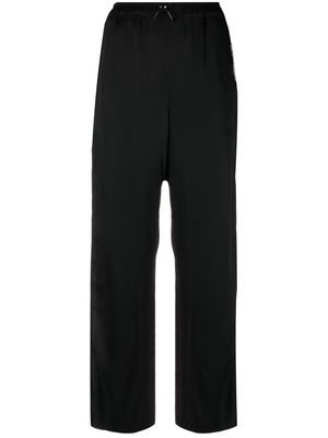 Saint Laurent logo-embroidered crop trousers - Black