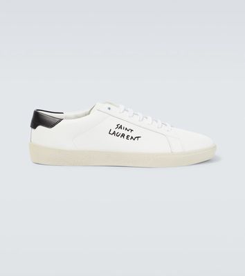Saint Laurent Logo embroidered leather sneakers