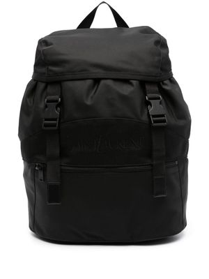 Saint Laurent logo-embroidered padded backpack - Black